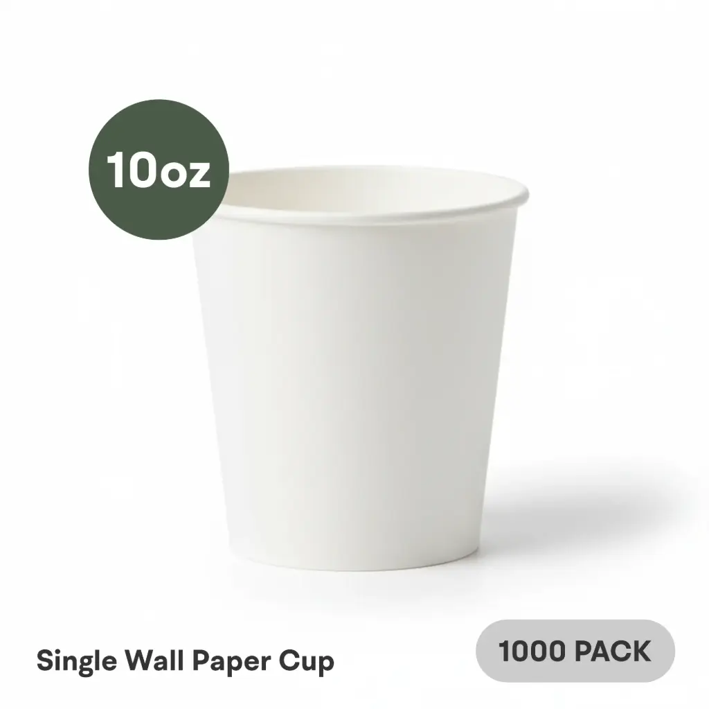 [SW-10-WH] 10 OZ Paper Cup Single Wall (300 ML) (White) [1000 per case] Plain Disposable