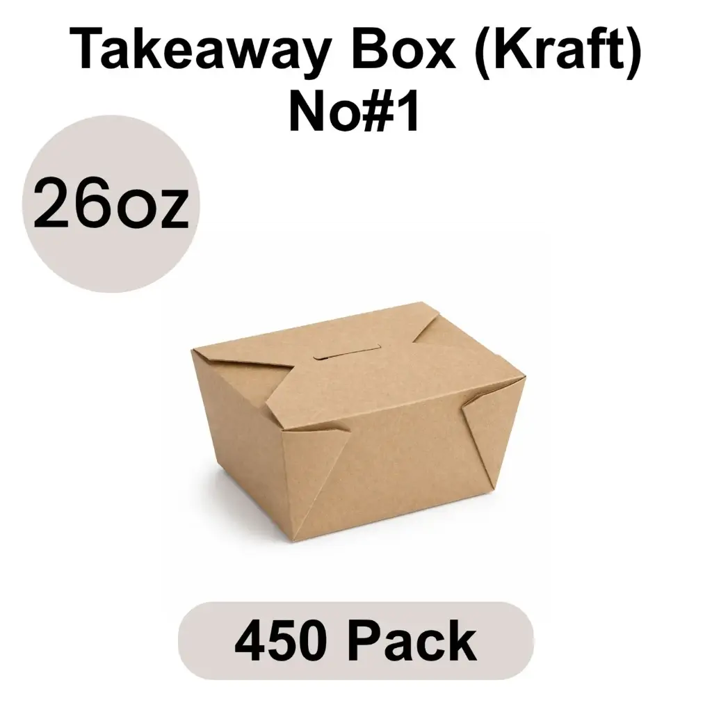 [FB-26-KR] NO#1 26 OZ Food Box Container (750 ML) (Kraft) [450 per case]