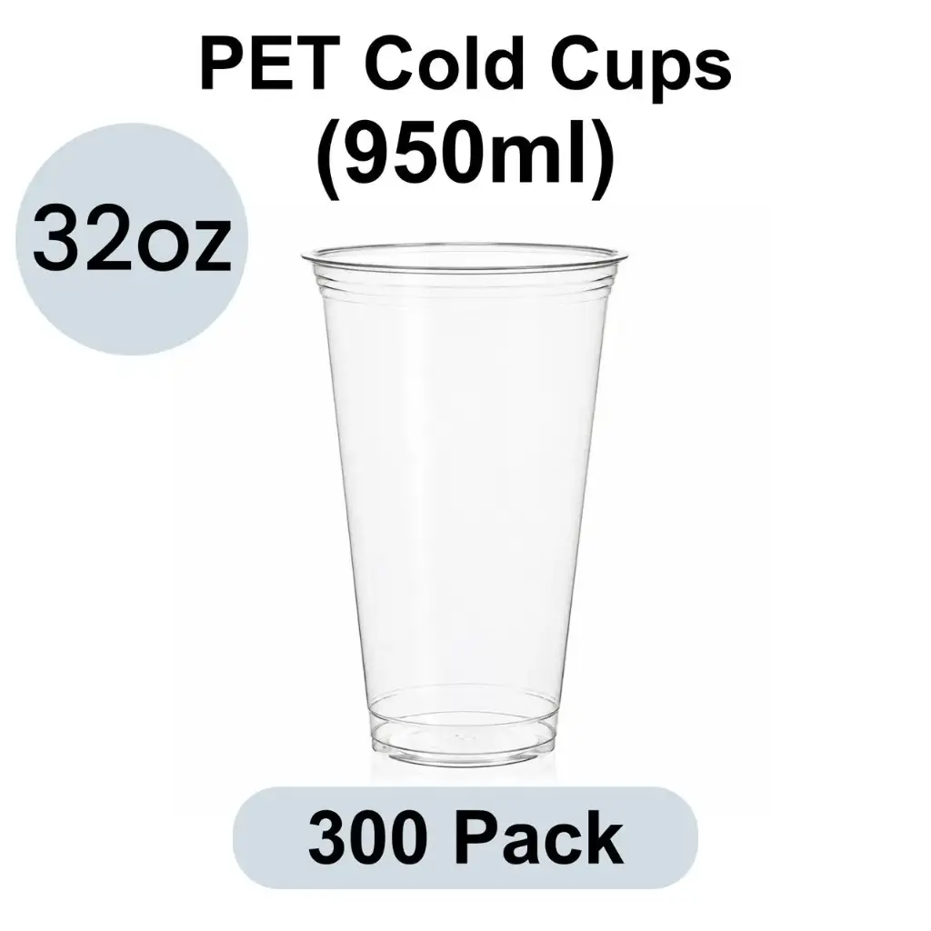 107mm PET Cold Cup 32oz (950ml) Clear 300pk 