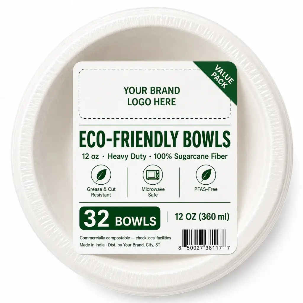 Eco-friendly Bowl 12 Oz, 32-ct Value Pack | 22 Packs/Case