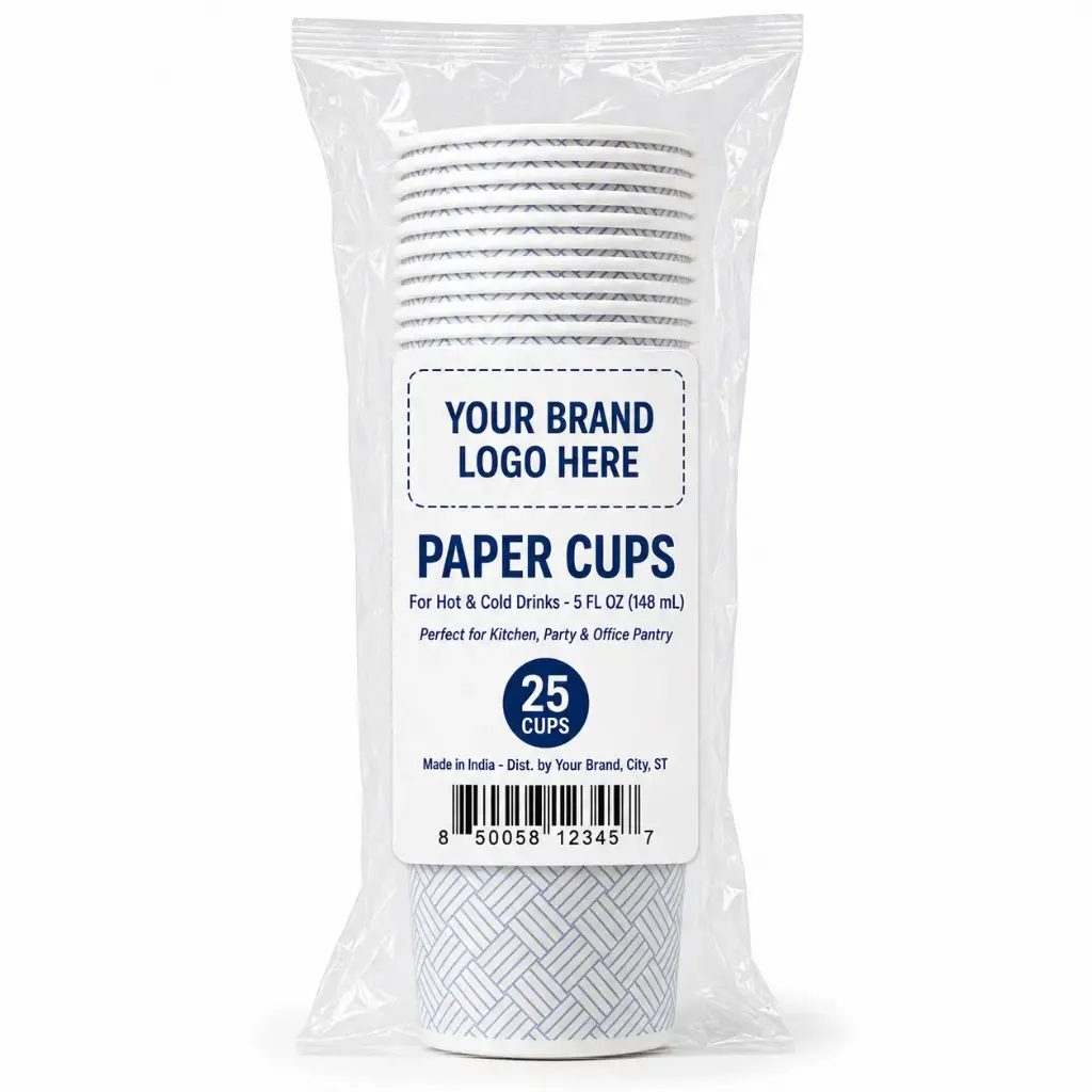 [DS-SP-525] 5 oz Printed Paper Cups, 25-Count - Single Wall Disposable