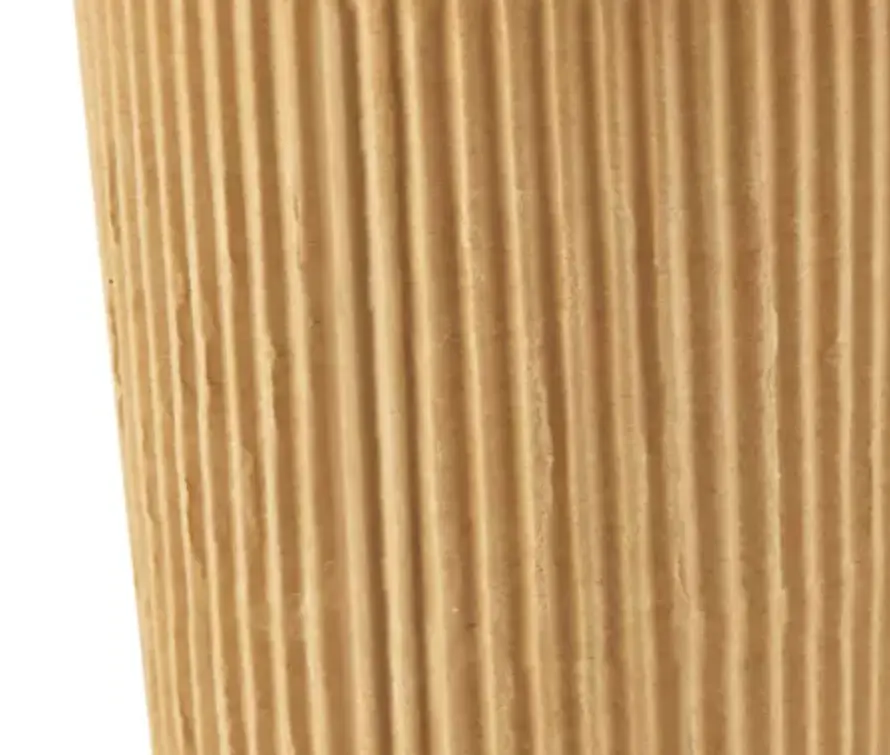 [RW-08-KR-UW] 8 OZ Paper Cup Ripple Wall (240 ML) (Kraft) (UNWRAPPED) [900 per case] Plain Disposable