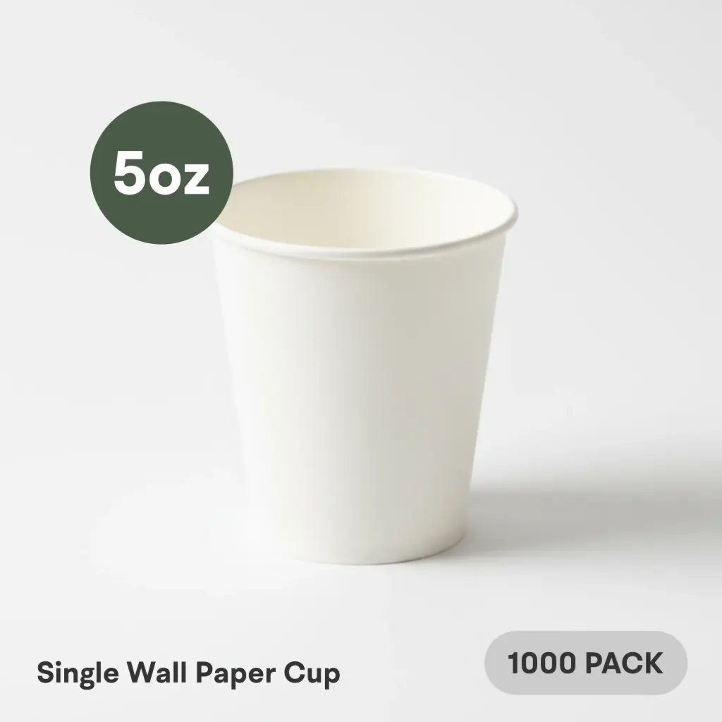 [SW-05-WH] 5 OZ Paper Cup Single Wall (150 ML) (White) [1000 per case] Plain Disposable