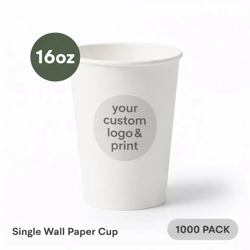 [SP-16-PR] 16 OZ Paper Cup Single Wall (480 ML) (Colour) [1000 per case] Printed Disposable       