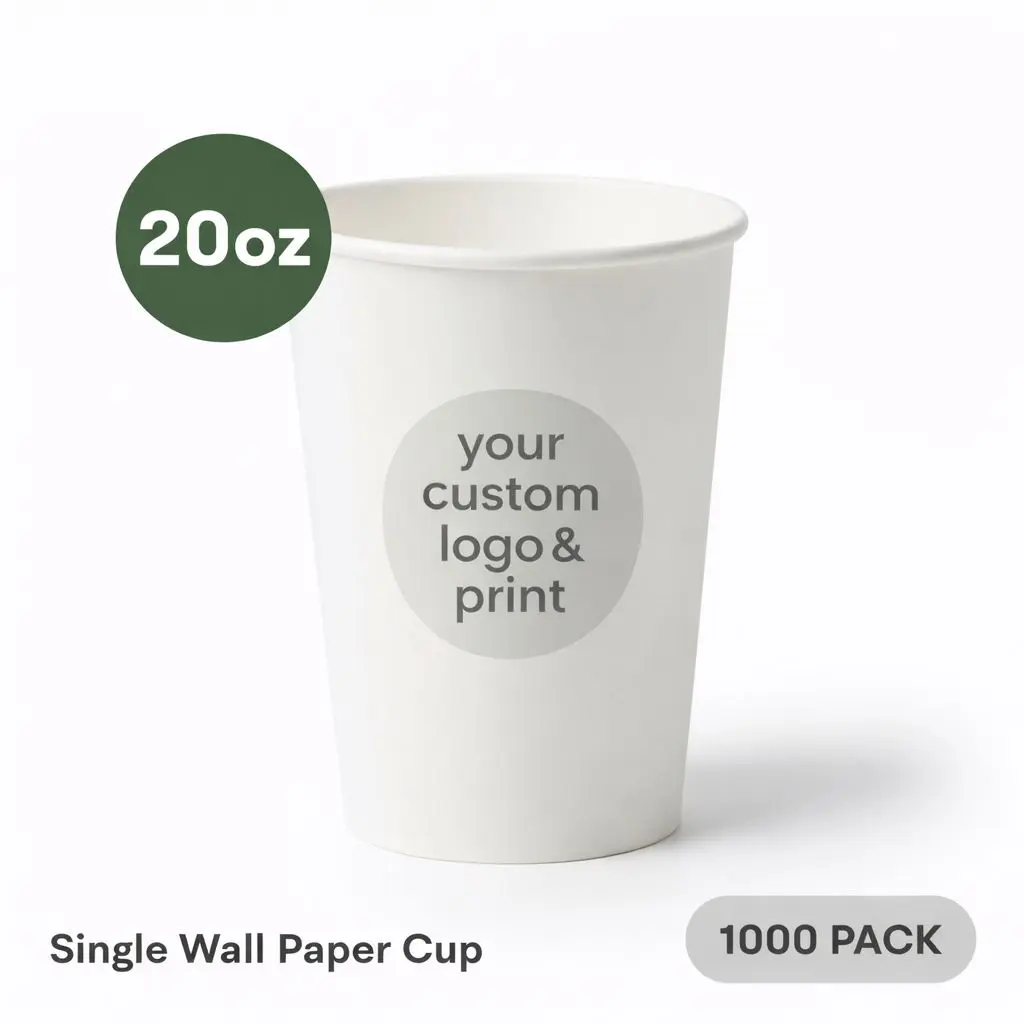 [SP-20-PR] 20 OZ Paper Cup Single Wall (600 ML) (Colour) [1000 per case] Printed Disposable      