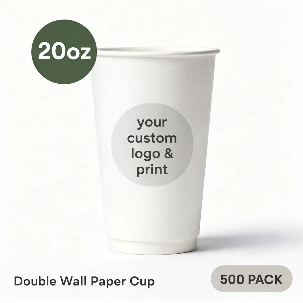 [DP-20-PR] 20 OZ Paper Cup Double Wall (600 ML) (Colour) [500 per case] Printed Disposable