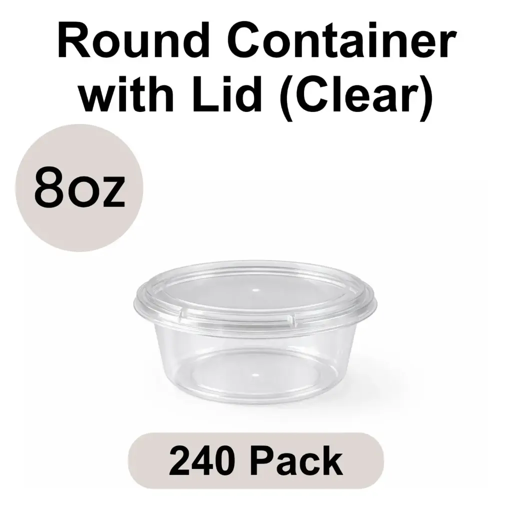 [PP-DL-08] 8oz Deli / Soup Container with Lid 240pk [Deli-8]