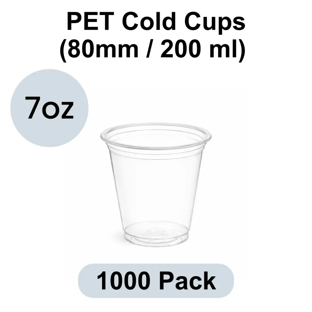 [PG-80-07] 80mm PET Cold Cup 7oz (200ml) Clear 1000pk