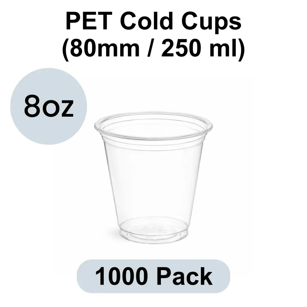 [PG-80-08] 80mm PET Cold Cup 8oz (250ml) Clear 1000pk