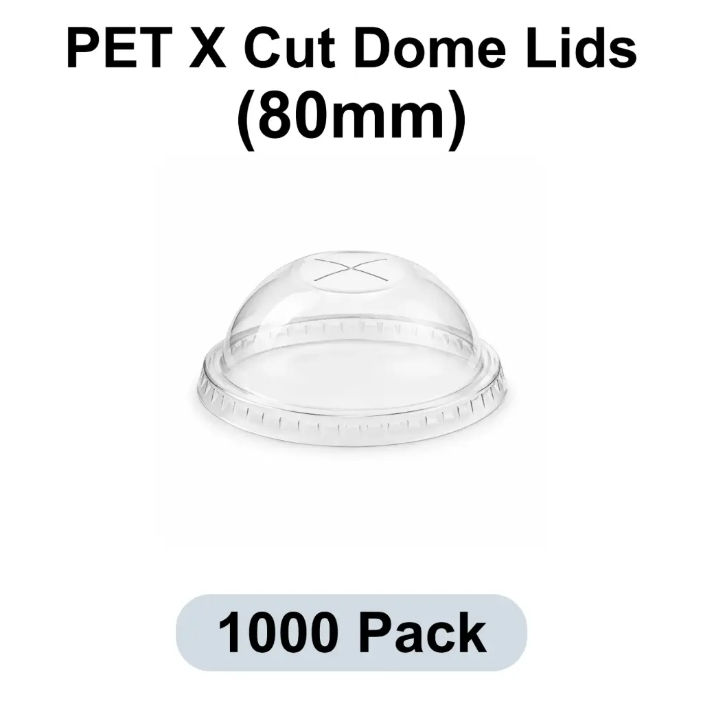 [GL-80-DM] 80mm X-cut Dome Lid Clear 1000pk