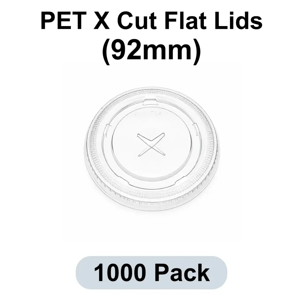 [GL-92-FL] 92mm X-cut Flat Lid Clear 1000pk