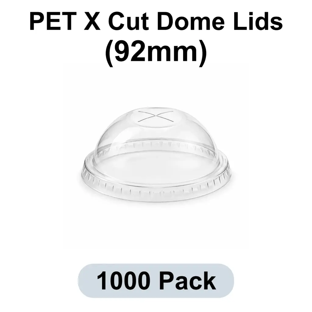 [GL-92-DM] 92mm X-cut Dome Lid Clear 1000pk