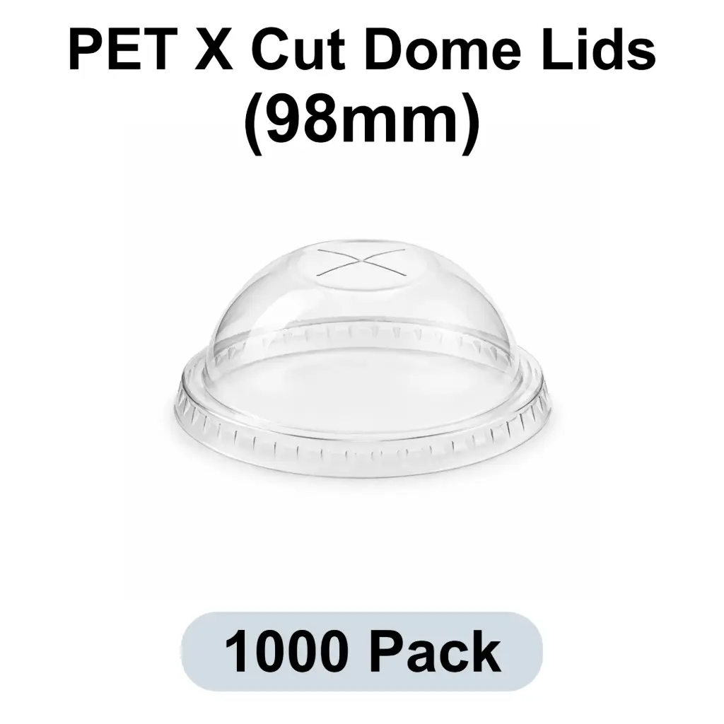 [GL-98-DM] 98mm X-cut Dome Lid Clear 1000pk