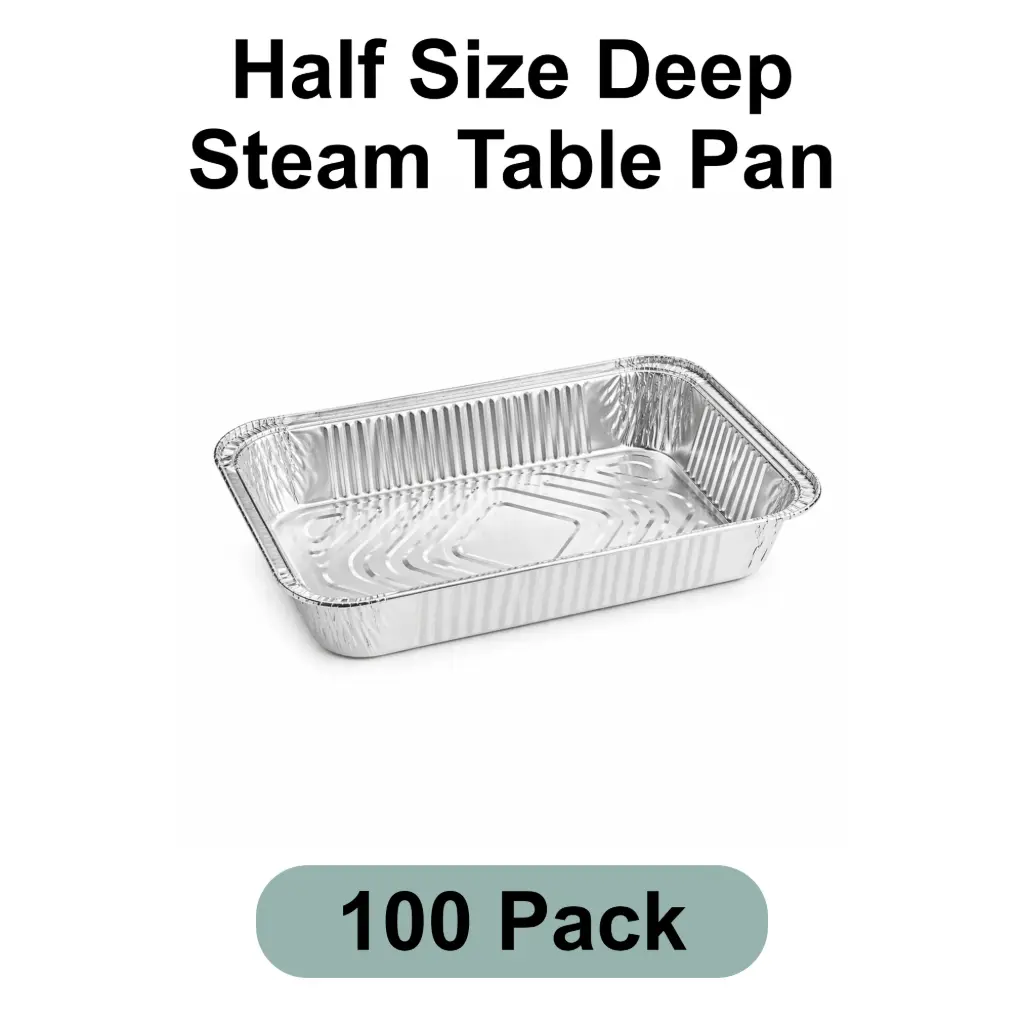 [AF-100] Half Size Deep Steam Table Pan Aluminum Foil 100pk