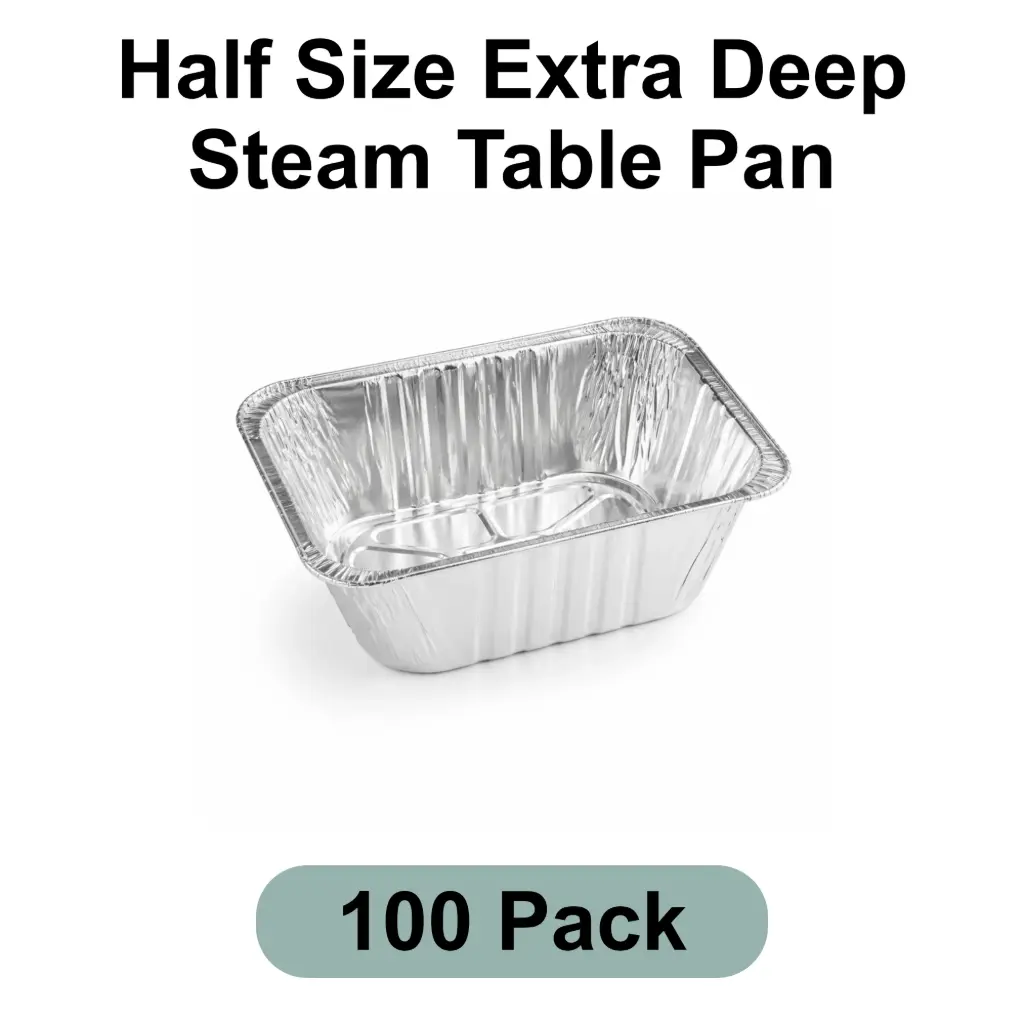 [AF-100-2] Half Size Extra Deep Steam Table Pan Aluminum Foil 100pk