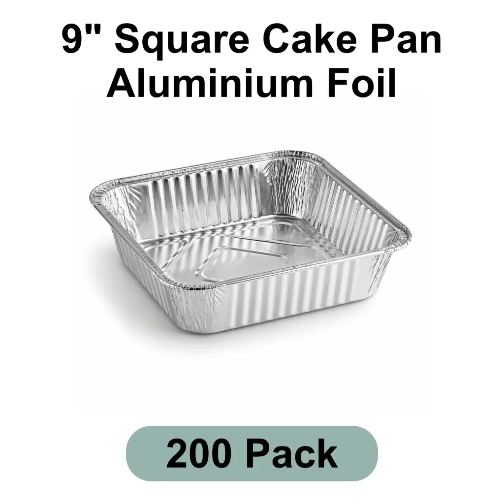 [AF-009-1] 9" Square Cake Pan Aluminum Foil 200pk