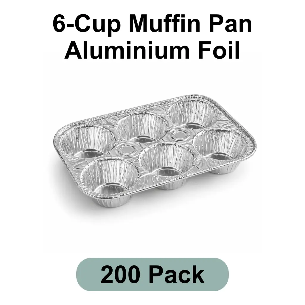[AF-006] 6-Cup Muffin Pan Aluminum Foil 200pk