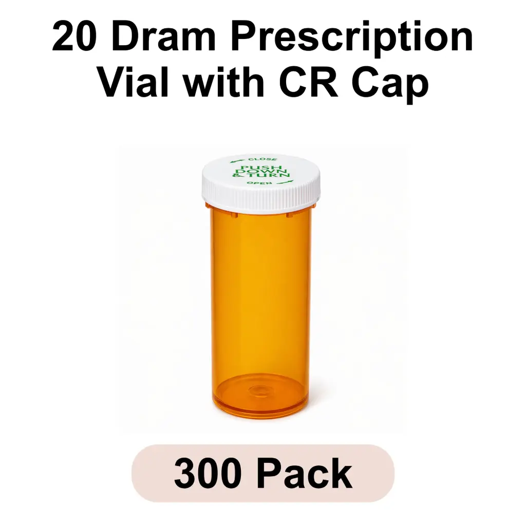 20 Dram Prescription Vial with CR Cap 300pk