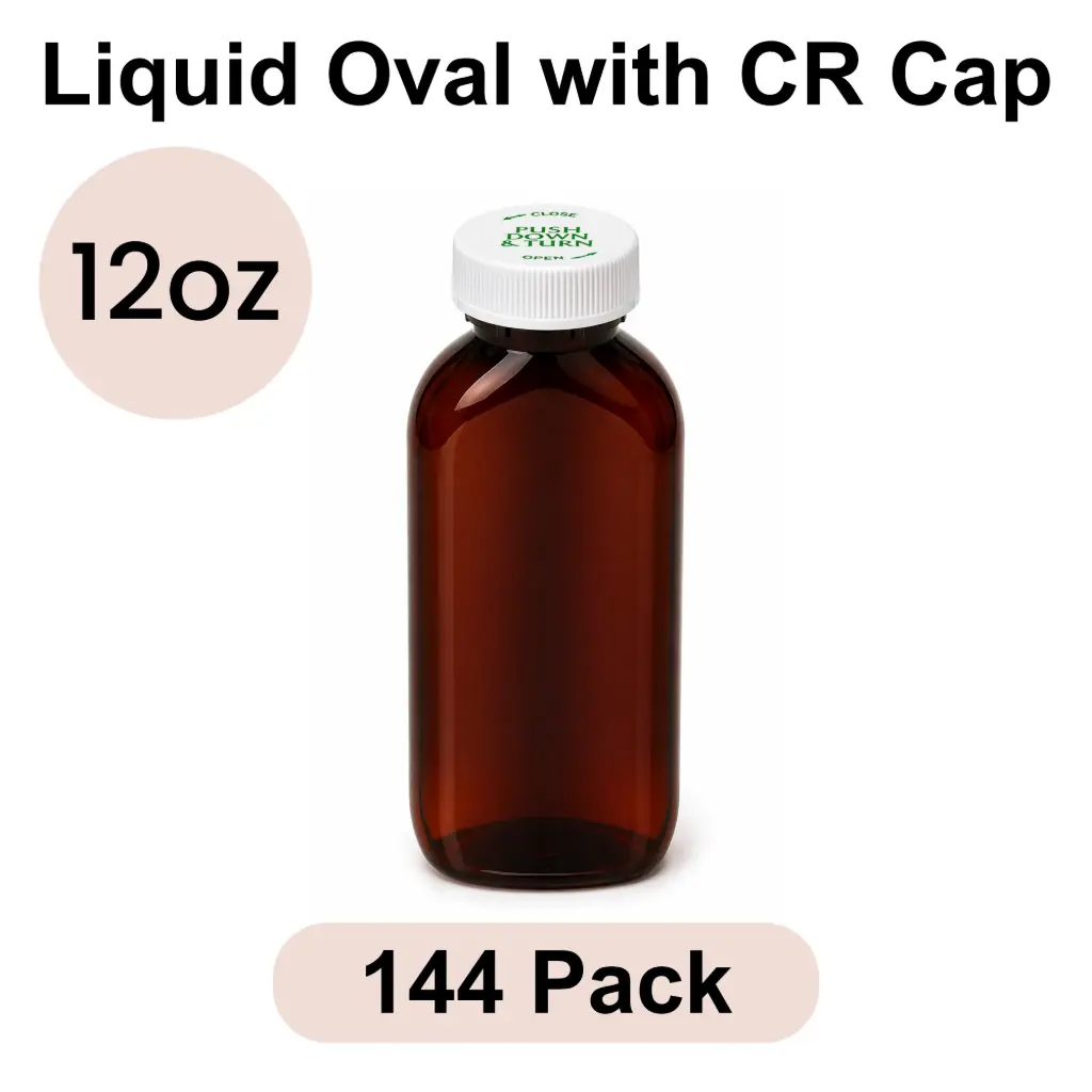 12oz Liquid Oval with CR Cap 144pk