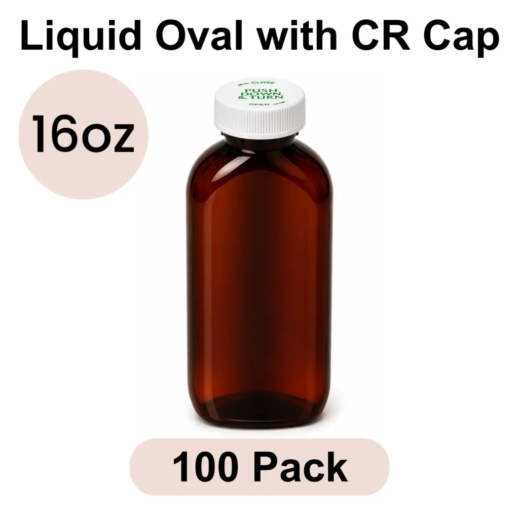 16oz Liquid Oval with CR Cap 100pk