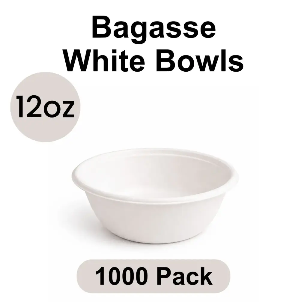 12 Oz Bowl White (360 ml) [1000 pack] Bagasse