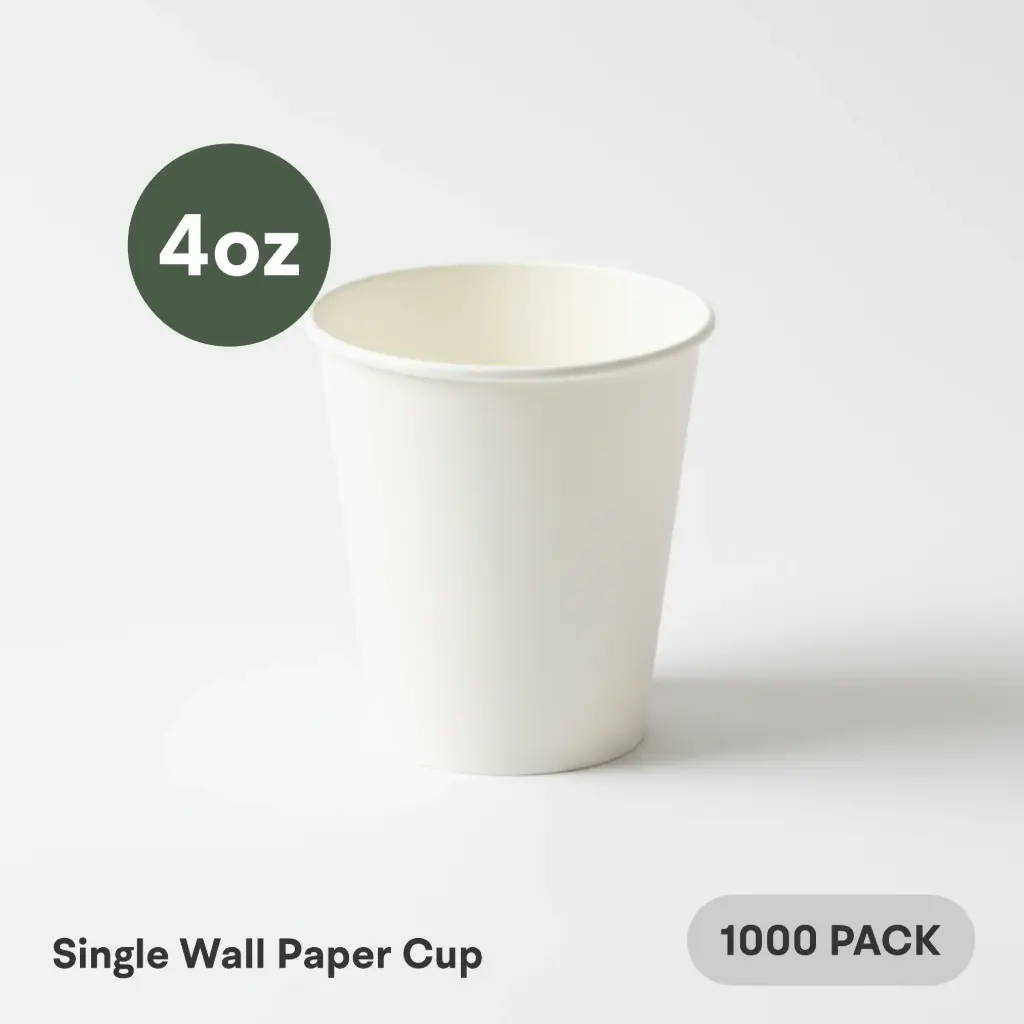 [SW-04-WH] 4 OZ Paper Cup Single Wall (120 ML) (White) [1000 per case] Plain Disposable